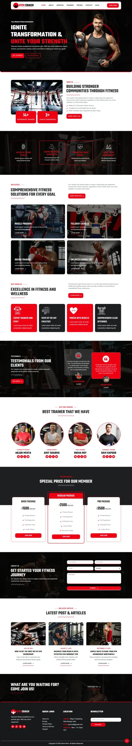 gym website